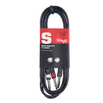 Stagg 1m 6.35mm 1/4" Stereo TRS Jack to 2 x 6.35mm 1/4" Mono Jack Insert Cable - DY Pro Audio