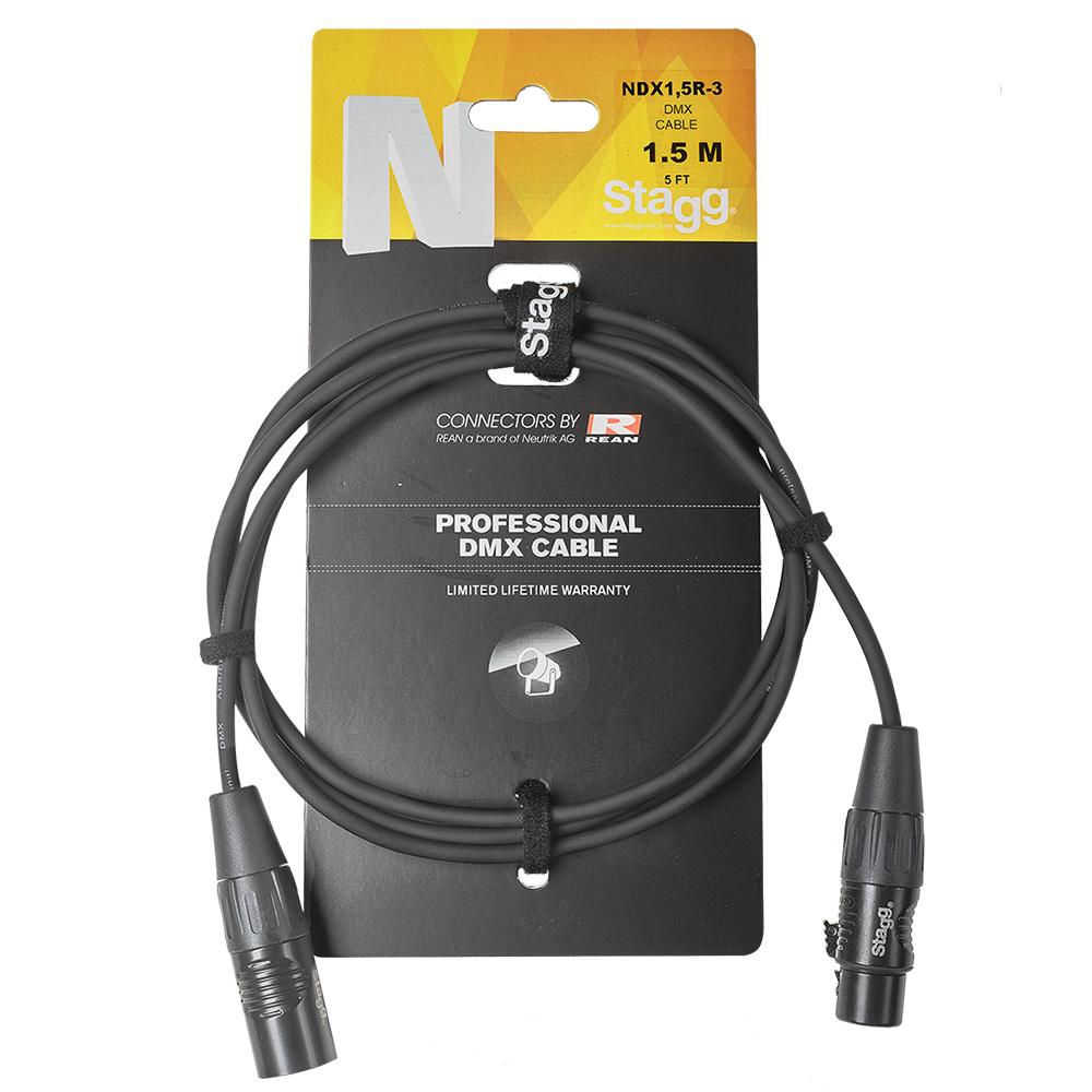 Stagg 1M N-Series DMX Lighting Cable Lead Quality Band DJ Disco | NDX1,5R-3 - DY Pro Audio