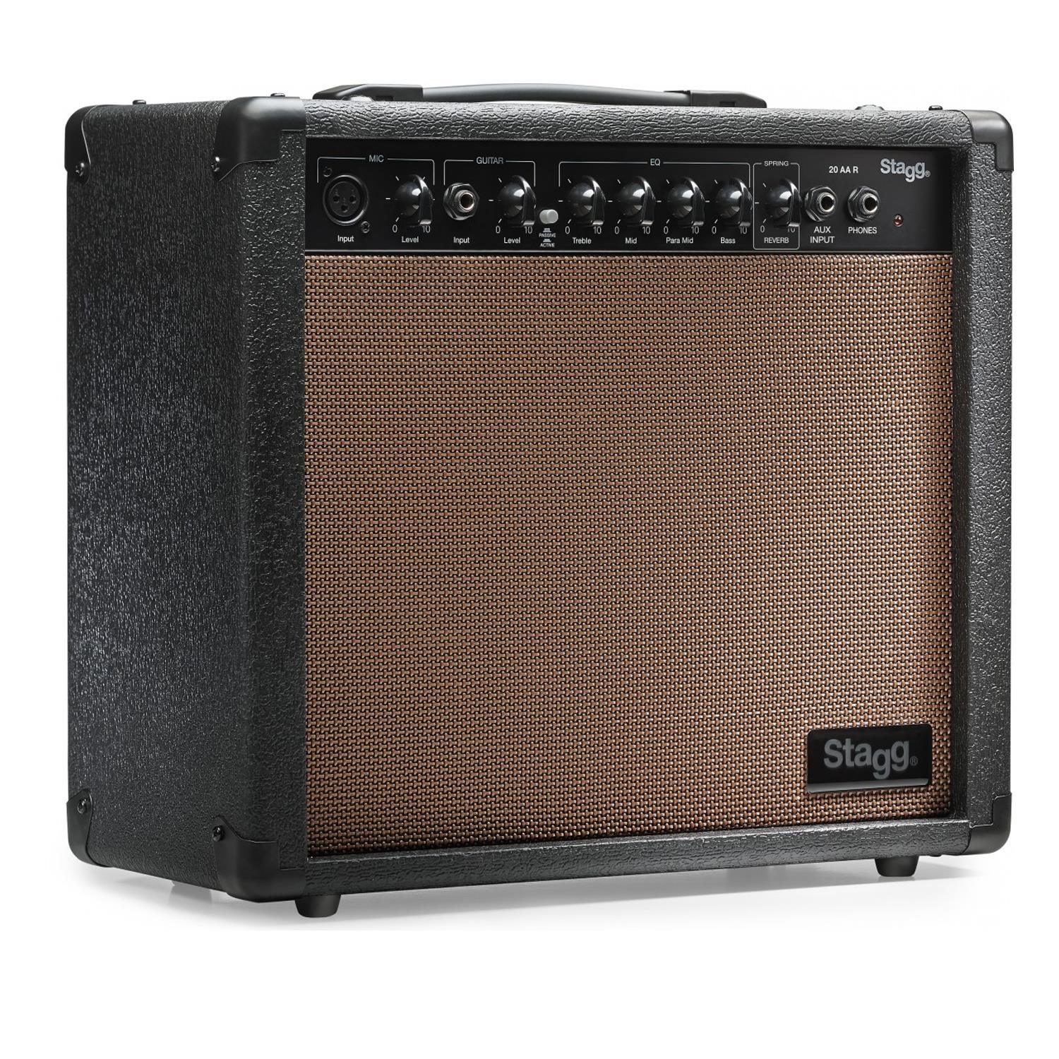 Stagg 20-watt Spring Reverb Acoustic Guitar Amplifier - DY Pro Audio
