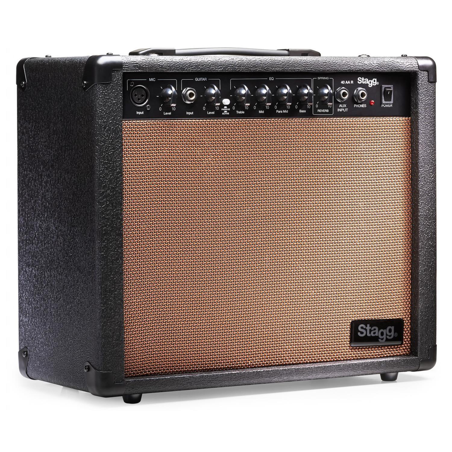 Stagg 40-watt Spring Reverb Acoustic Guitar Amplifier - DY Pro Audio