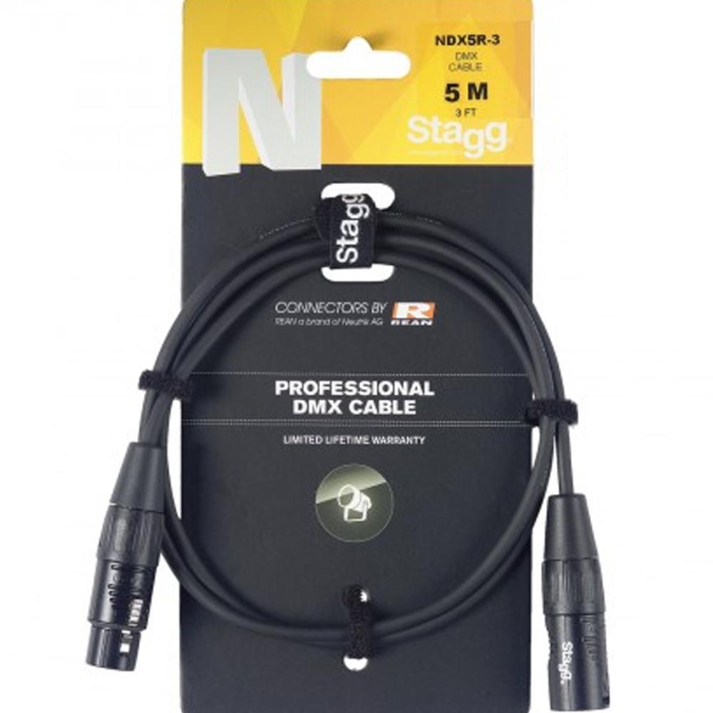 Stagg 5M N-Series DMX Lighting Cable Lead Quality Band DJ Disco | NDX5R-3 - DY Pro Audio