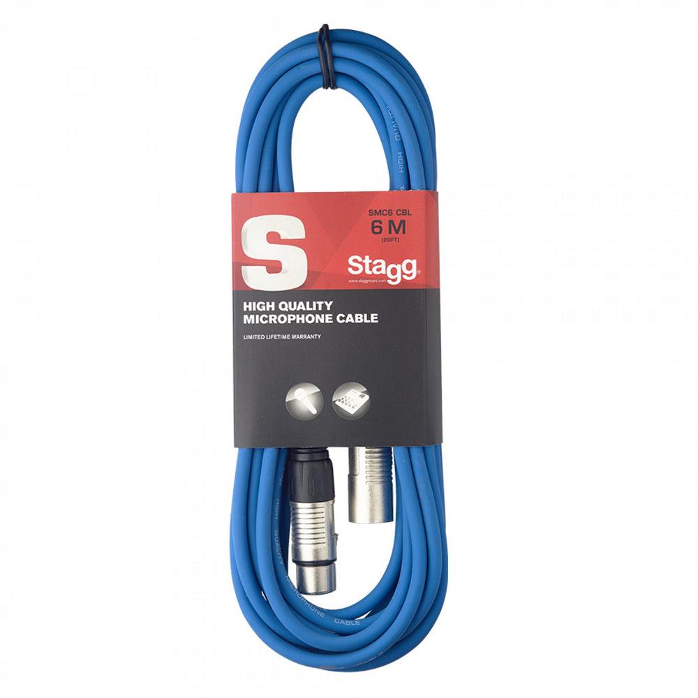Stagg 6m Microphone XLR Cable Blue - DY Pro Audio