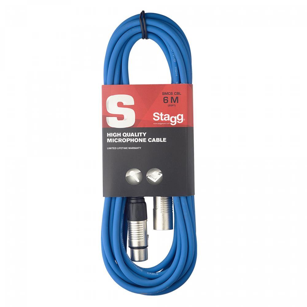 Stagg 6m Microphone XLR Cable Blue - DY Pro Audio