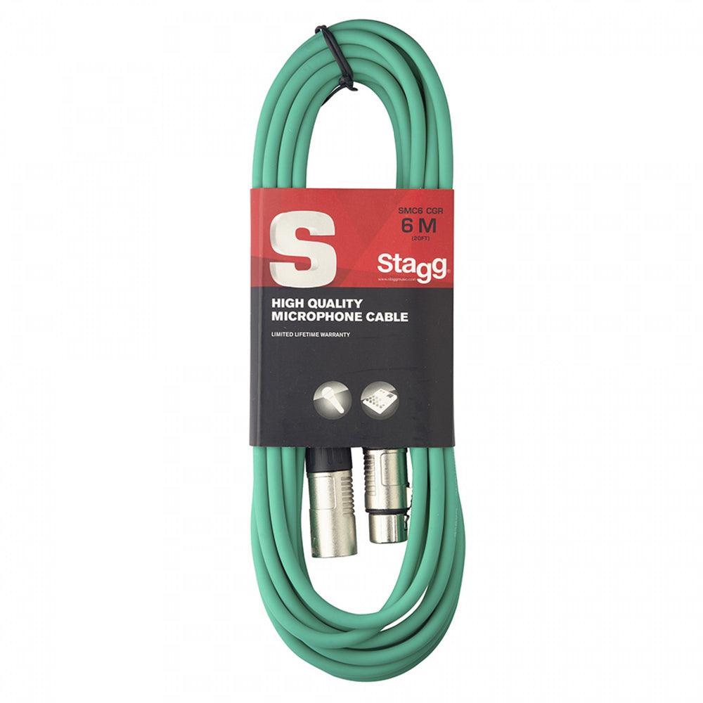 Stagg 6m Microphone XLR Cable Green - DY Pro Audio