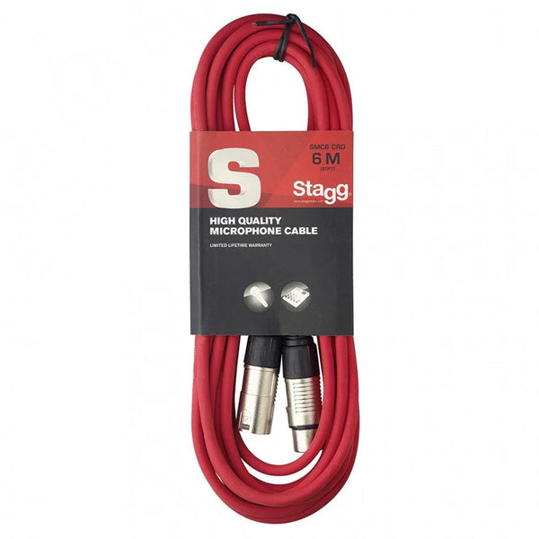 Stagg 6m Microphone XLR Cable Red - DY Pro Audio