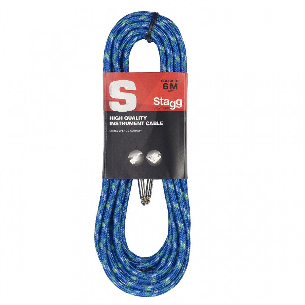 Stagg 6M Red Braided Vintweed Guitar / Instrument Cable | SGC6VT RD - DY Pro Audio