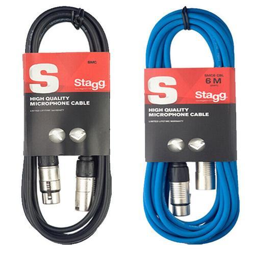 Stagg 6M XLR Cable Bundle | Black & Blue - DY Pro Audio