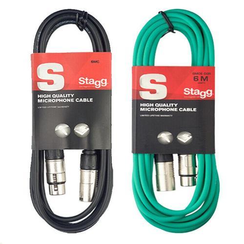 Stagg 6M XLR Cable Bundle | Black & Green - DY Pro Audio