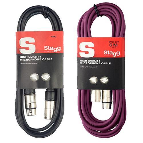 Stagg 6M XLR Cable Bundle | Black & Purple - DY Pro Audio