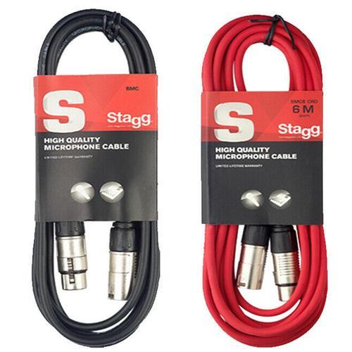 Stagg 6M XLR Cable Bundle | Black & Red - DY Pro Audio