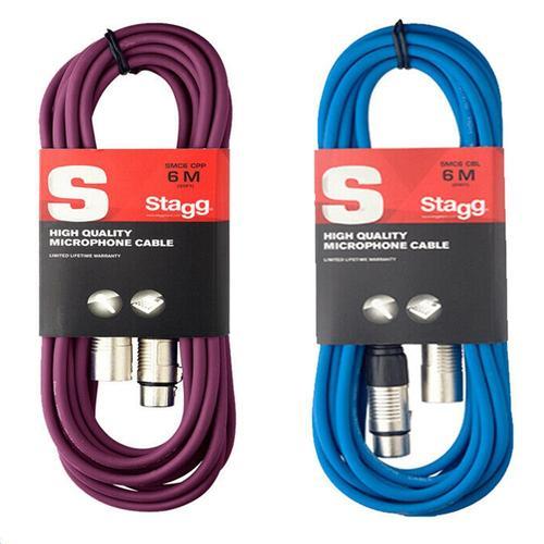 Stagg 6M XLR Cable Bundle | Purple & Blue - DY Pro Audio