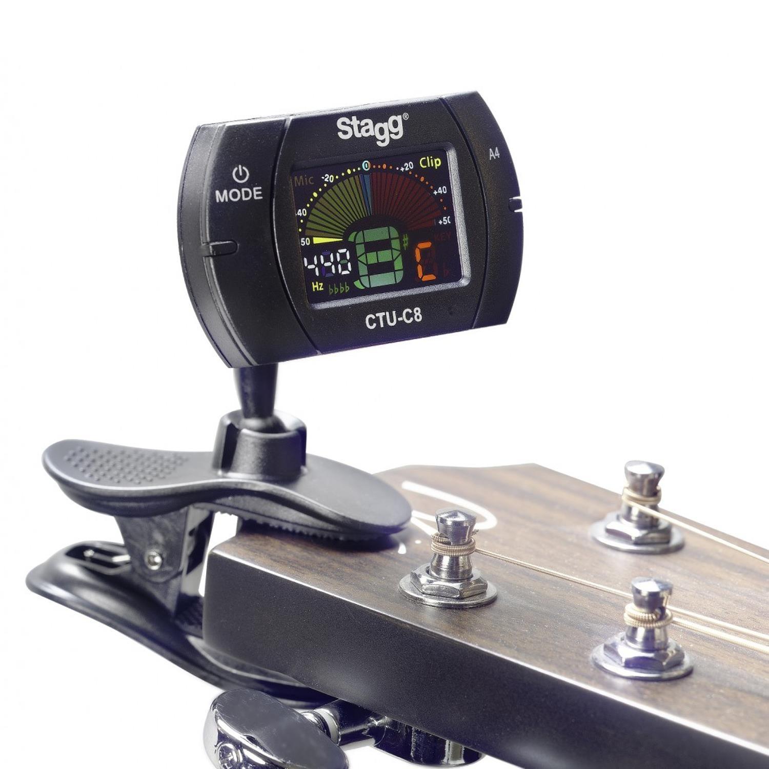 Stagg CTU-C8 Chromatic Clip on Tuner - DY Pro Audio