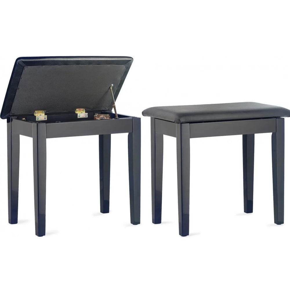 Stagg PBF23 BKP SBK High Gloss Black Piano Bench with Storage - DY Pro Audio