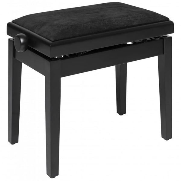 Stagg PBH 390 BKM VBK Matt Black Hydraulic Piano Bench with Velvet Top - DY Pro Audio