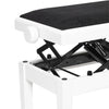 Stagg PBH 390 WHM VBK White Hydraulic Piano Bench with Velvet Top - DY Pro Audio