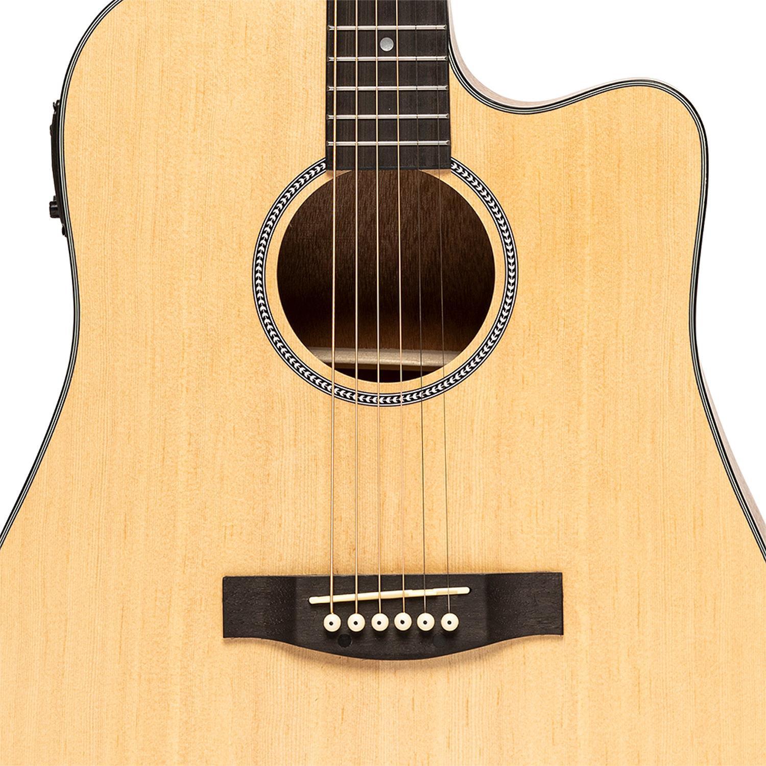 Stagg SA25 DCE Spruce Electro-Acoustic Dreadnought Guitar with Cutaway - DY Pro Audio