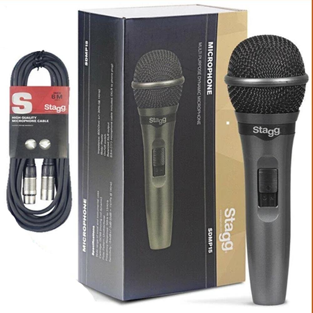 Stagg SDMP15 High Quality Wired Dynamic DJ Microphone With 6m XLR-XLR Cable - DY Pro Audio