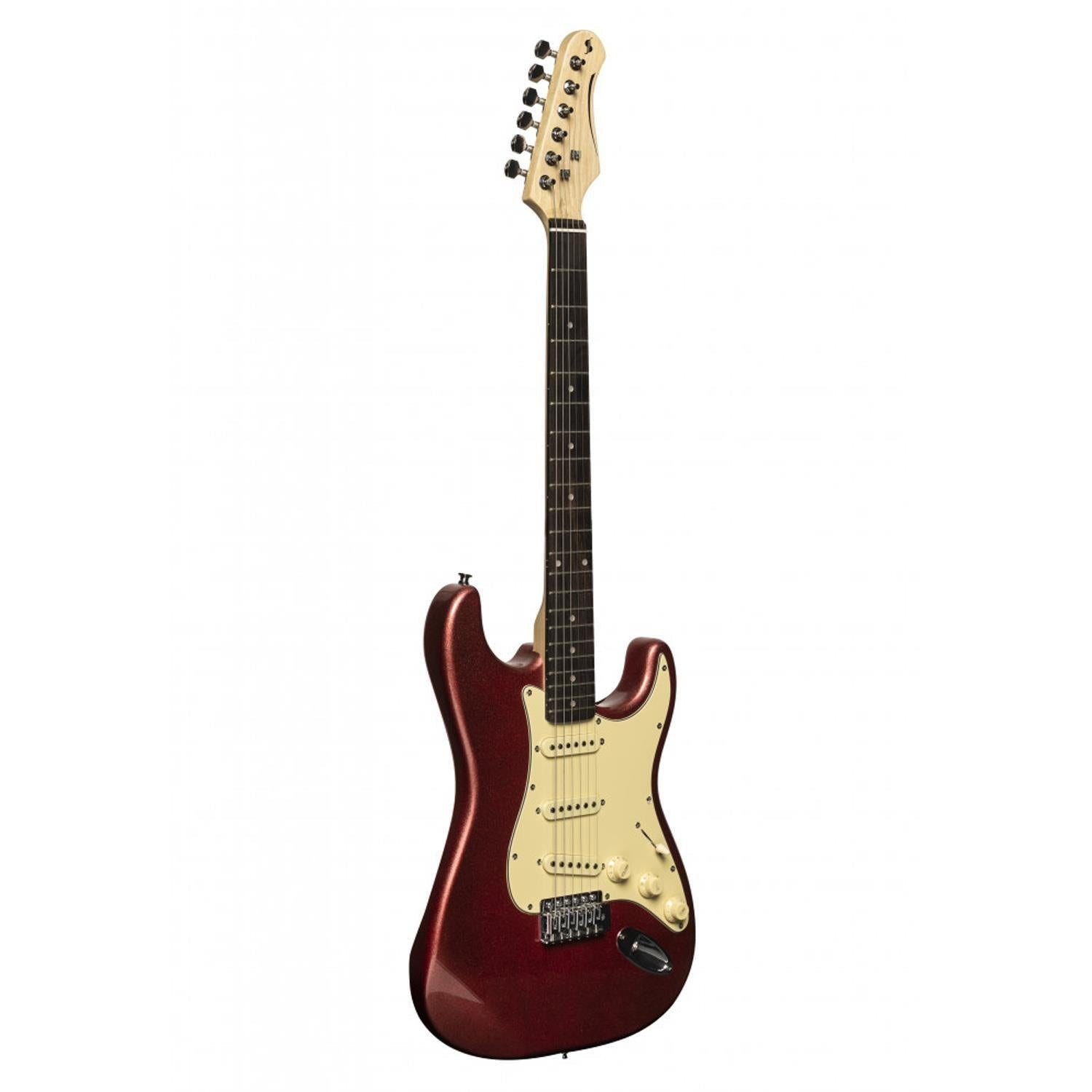 Stagg SES-30 CAR Red Standard Electric Guitar - DY Pro Audio