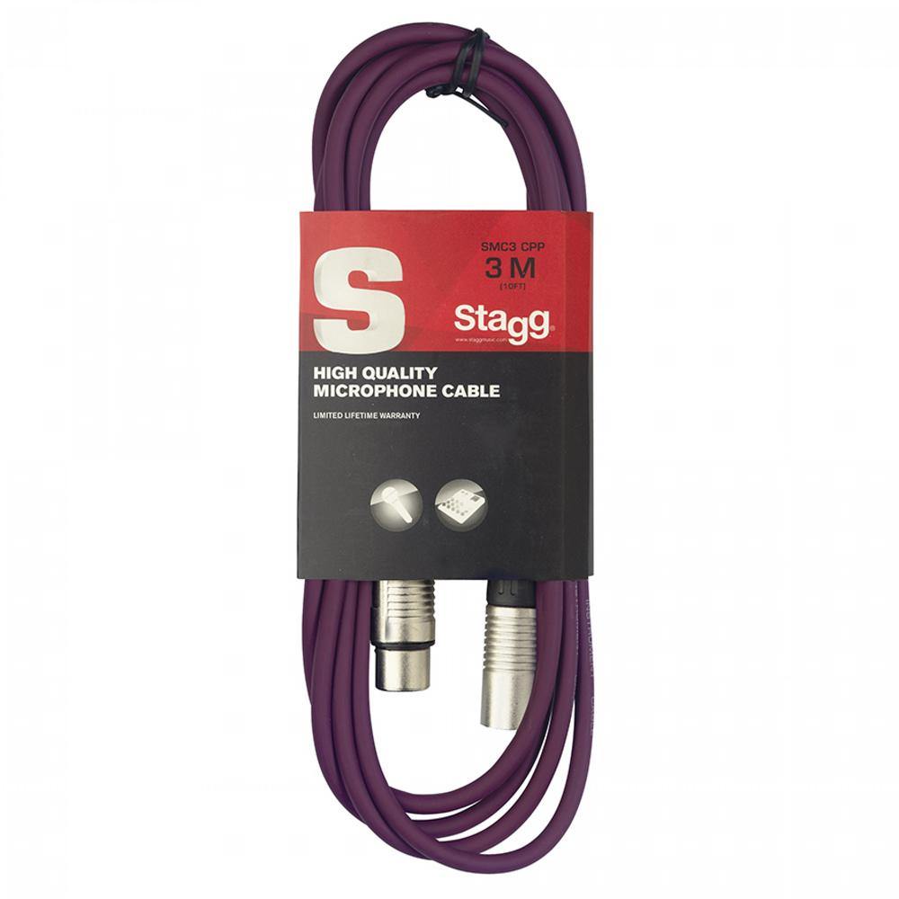 Stagg SMC3 CPP 3m Microphone XLR Cable Purple - DY Pro Audio