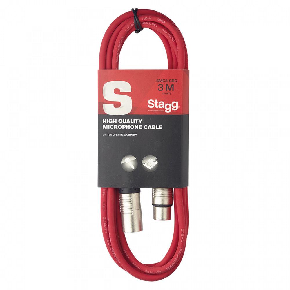 Stagg SMC3 CRD 3m Microphone XLR Cable Red - DY Pro Audio