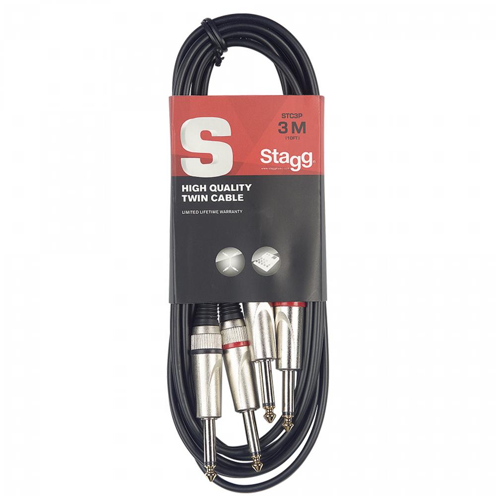 Stagg STC060P 60cm Twin Mono Jack to Twin Mono Jack Cable - DY Pro Audio