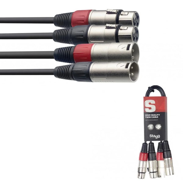 Stagg STC060XMXF 60cm Twin XLR Male to Twn XLR Female