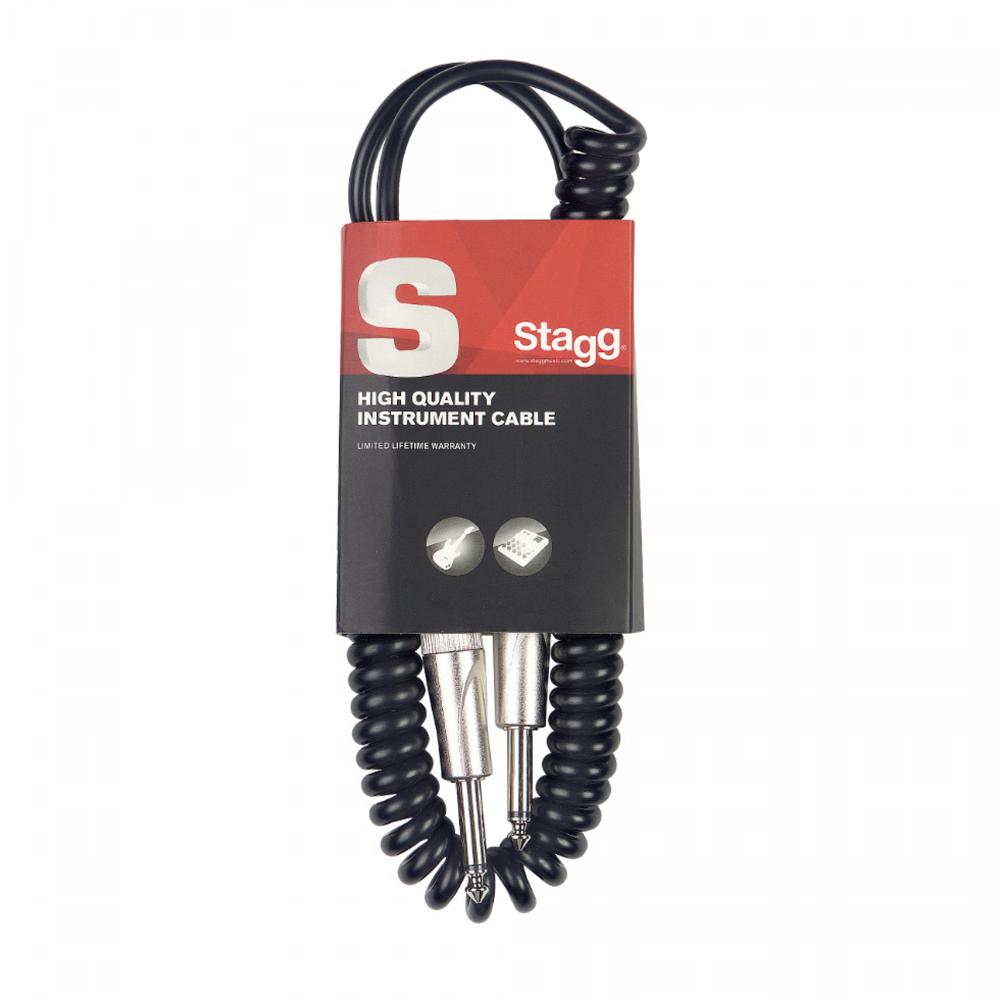 Stagg Straight Jack To Straight Coiled Jack Lead 6m | SGCC6 DL - DY Pro Audio