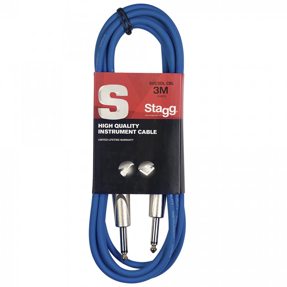 Stagg Straight Jack to Straight Jack Lead 3m Blue | SGC3DL CBL - DY Pro Audio