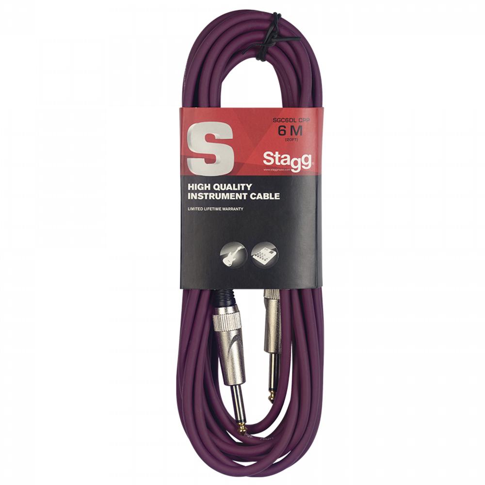 Stagg Straight Jack to Straight Jack Lead 6m Purple | SGC6DL CPP - DY Pro Audio