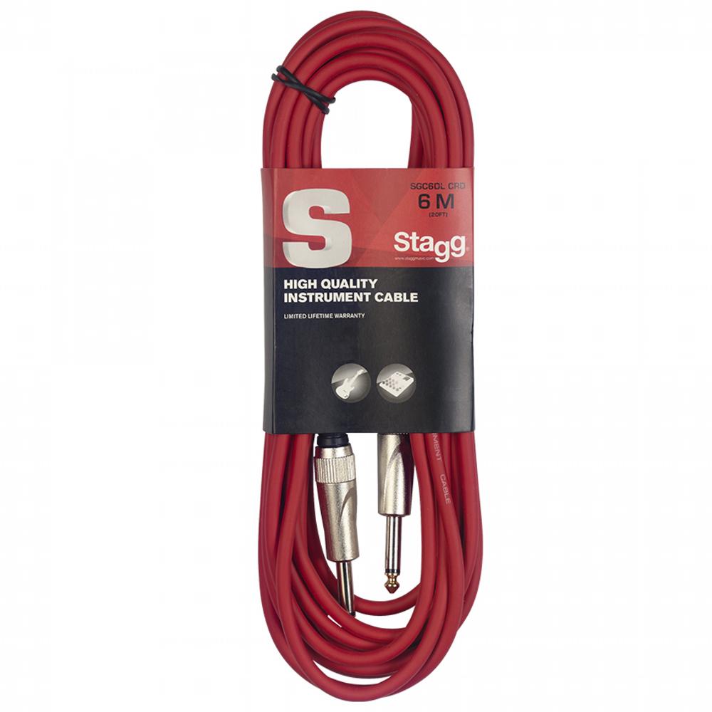 Stagg Straight Jack to Straight Jack Lead 6m Red | SGC6DL CRD - DY Pro Audio