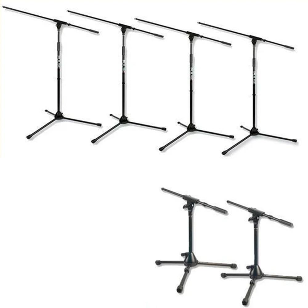 Studio Microphone Boom Stand Bundle | 4 Boom Stands | 2 Short Boom Mic Stands - DY Pro Audio