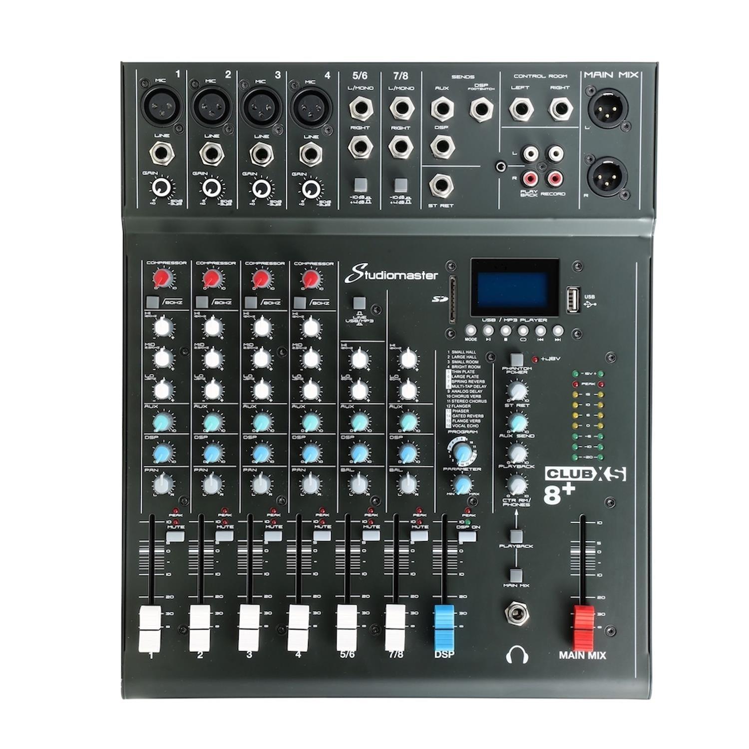Studiomaster CLub XS 8+ 6 Channel Mixing Desk - DY Pro Audio