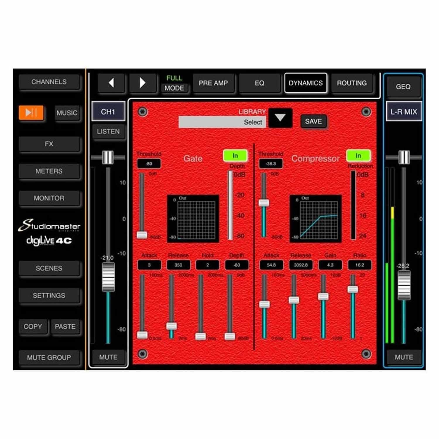 Studiomaster DIGILIVE4C 4 input Compact Digital Mixer - DY Pro Audio