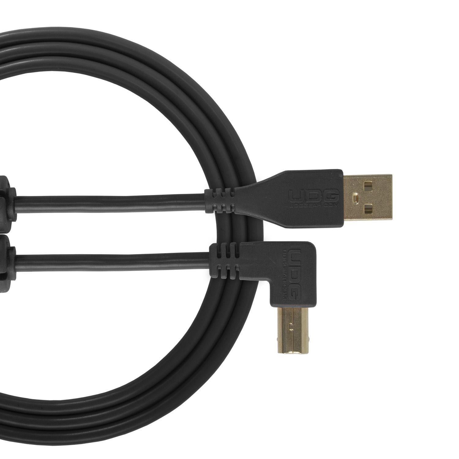 UDG Ultimate Audio Cable USB 2.0 A-B Black Angled 1m - DY Pro Audio