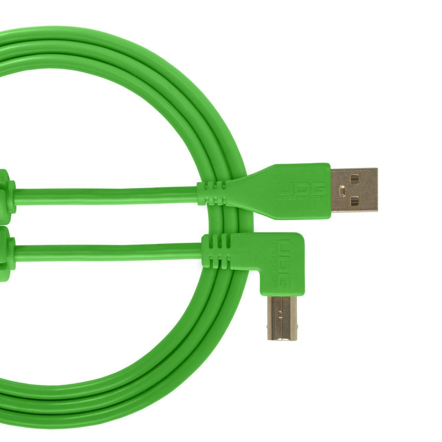 UDG Ultimate Audio Cable USB 2.0 A-B Green Angled 1m - DY Pro Audio