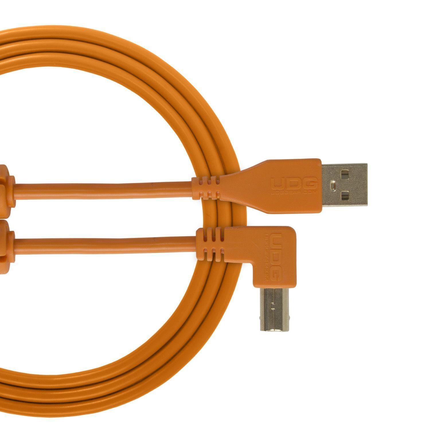 UDG Ultimate Audio Cable USB 2.0 A-B Orange Angled 1m - DY Pro Audio