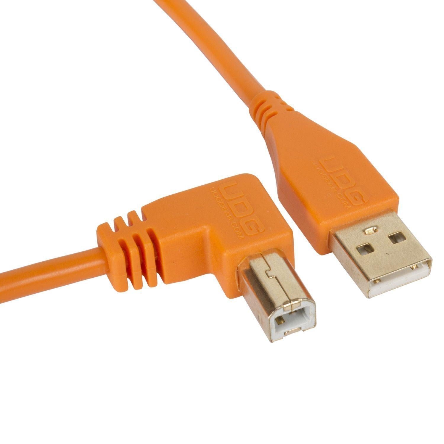 UDG Ultimate Audio Cable USB 2.0 A-B Orange Angled 1m - DY Pro Audio