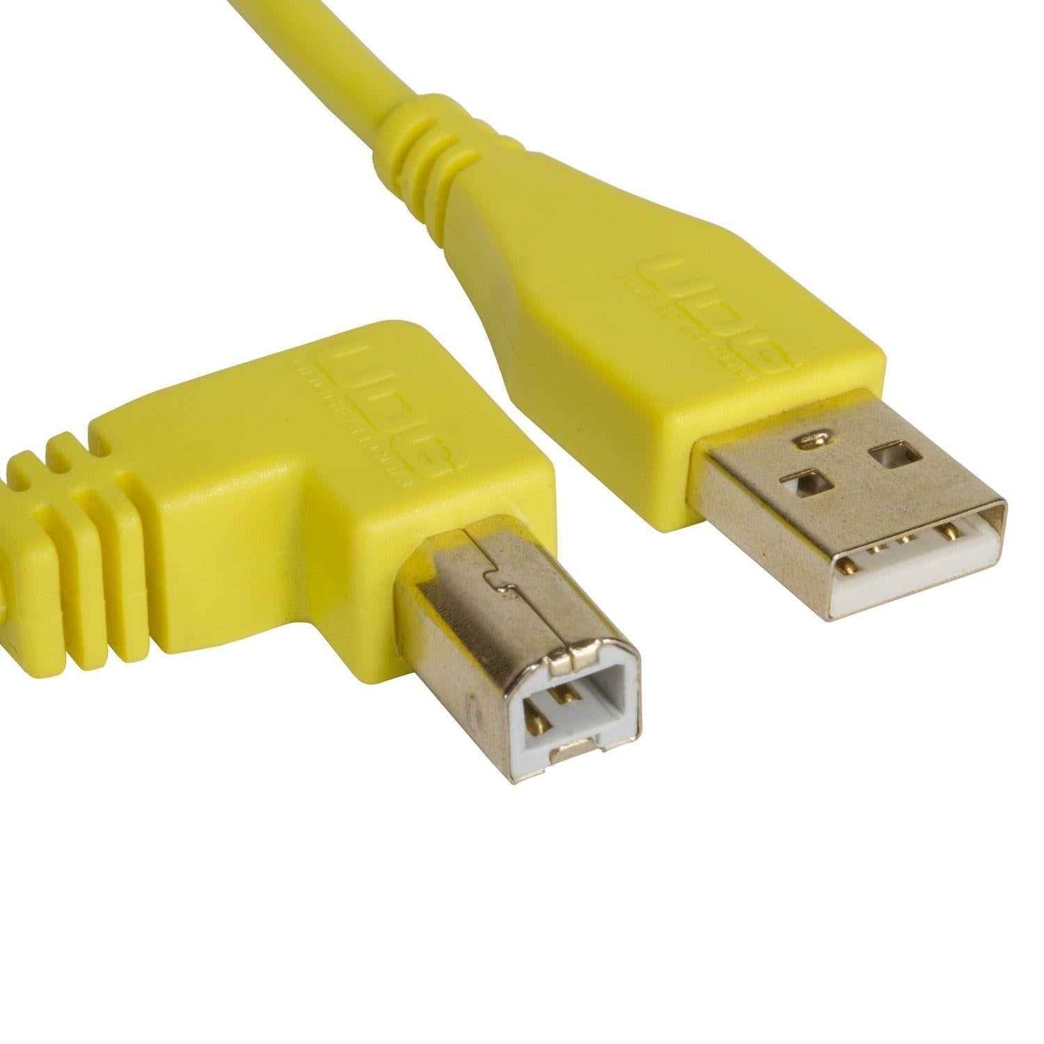 UDG Ultimate Audio Cable USB 2.0 A-B Yellow Angled 1m - DY Pro Audio