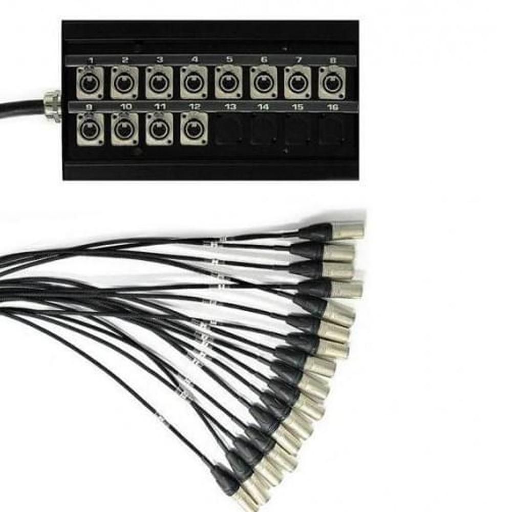 Van Damme 12 Sends 12 Way XLR Multicore Stagebox Stage Snake 10m - DY Pro Audio