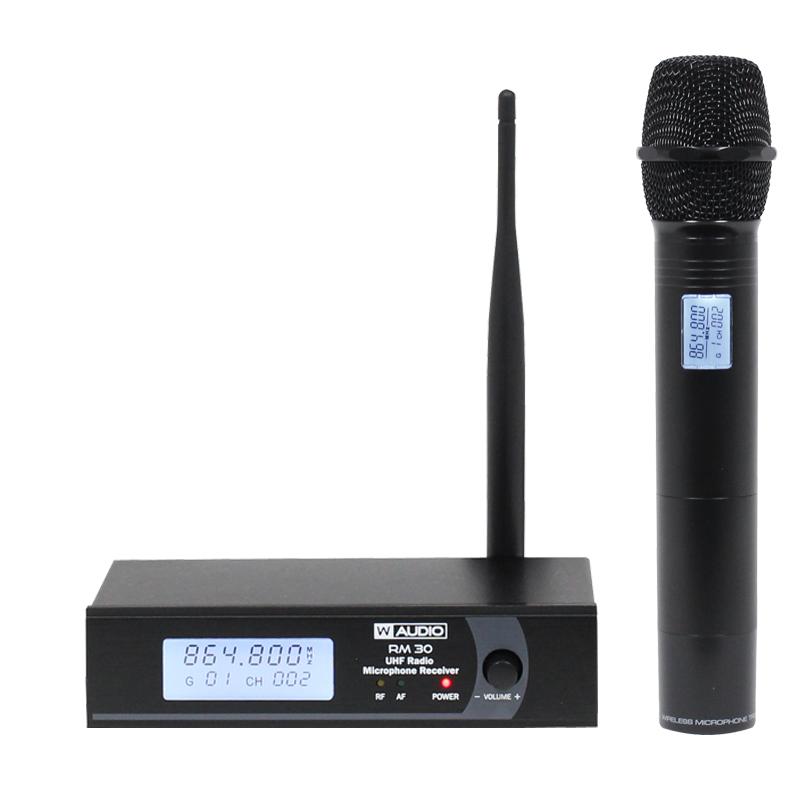 W Audio RM 30 UHF Handheld Radio Microphone System 864.8Mhz DJ Disco Karaoke - DY Pro Audio