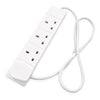 White 4 Gang 1m Extension Lead - DY Pro Audio