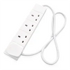 White 4 Gang 1m Extension Lead - DY Pro Audio