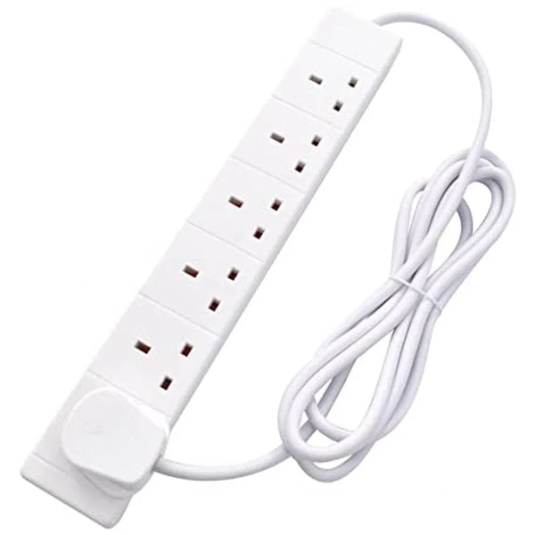 White 6 Gang 10m Extension Lead - DY Pro Audio