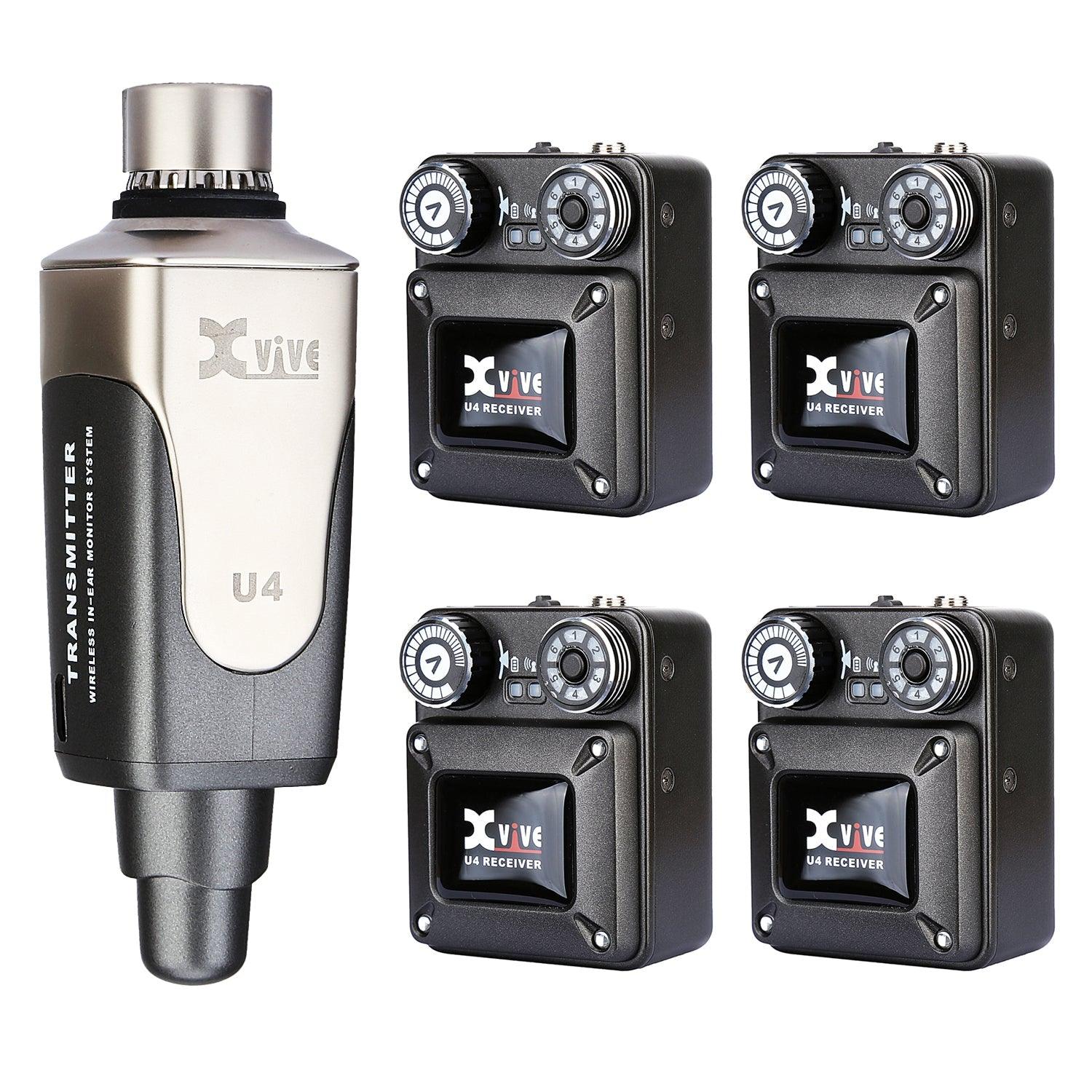 Xvive In-Ear Monitor Wireless System with 4 Receivers - DY Pro Audio