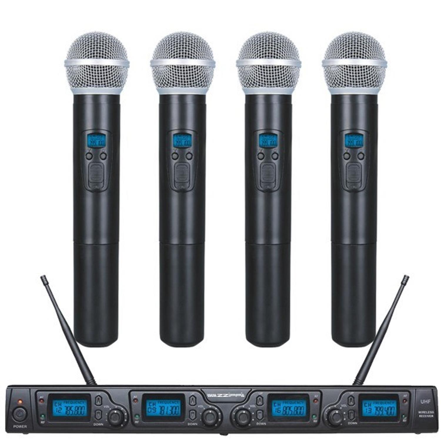 ZZiPP UHF 4 Channel Wireless Microphone System - DY Pro Audio