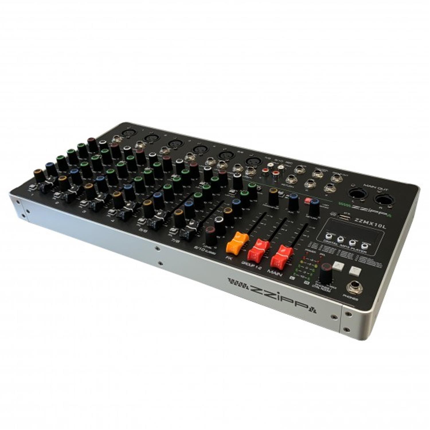 ZZiPP ZZMX10L 10 Channel Mixer with DSP Effects and Bluetooth - DY Pro Audio