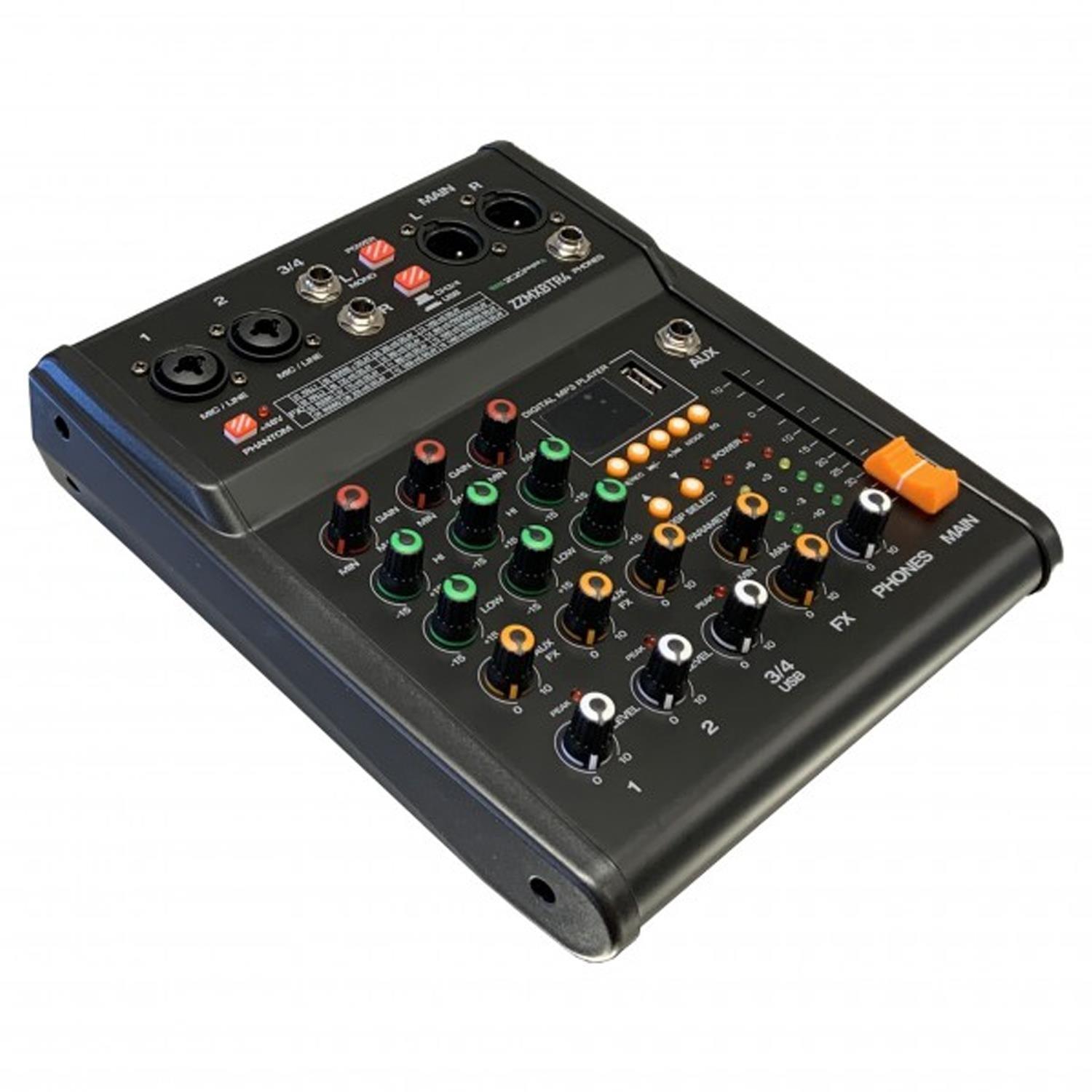ZZiPP ZZMXBTR4 4 Channel Mixer with DSP Effects and Bluetooth - DY Pro Audio