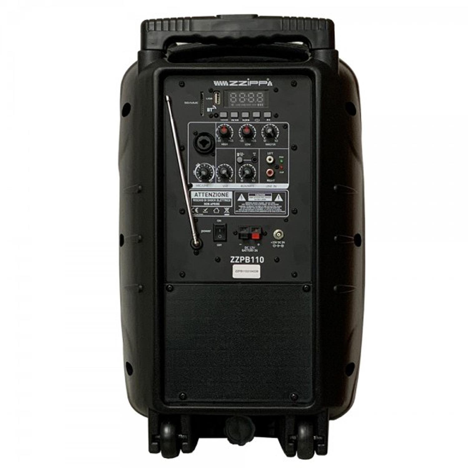 ZZiPP ZZPB110 10" Battery Powered Portable PA System with Mic - DY Pro Audio
