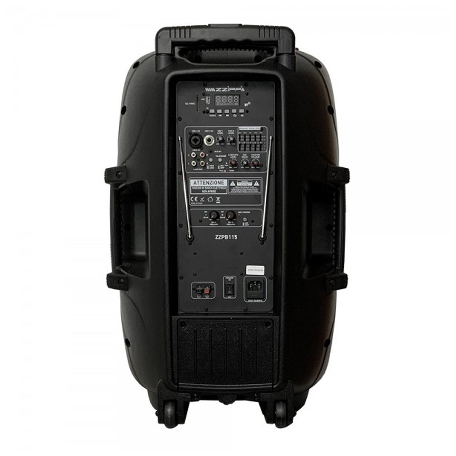 ZZiPP ZZPB115 15" Battery Powered Portable PA System with Mic - DY Pro Audio